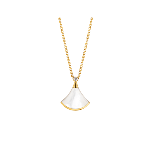 [Ornora Jewelry]DREAM NECKLACE WHITE MOP GOLD 1 DIAMOND