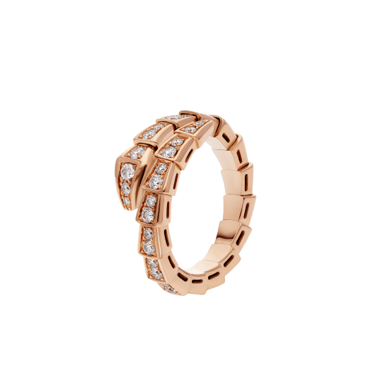 [Ornora Jewelry]SERPENTI RING PINK GOLD DIAMOND PAVED 4MM