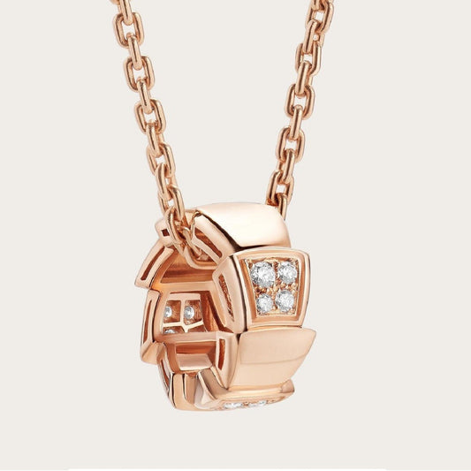 [Ornora Jewelry]SERPENTI PEDANT DIAMOND PINK GOLD NECKLACE