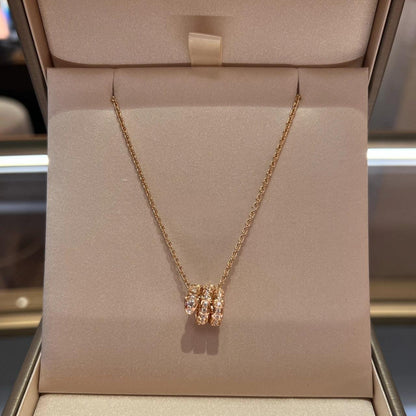 [Ornora Jewelry]SERPENTI PINK GOLD NECKLACE DOUBLE RING DIAMOND