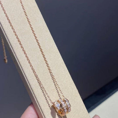 [Ornora Jewelry]SERPENTI PINK GOLD NECKLACE DOUBLE RING DIAMOND