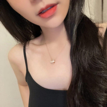 [Ornora Jewelry]SERPENTI PINK GOLD NECKLACE DOUBLE RING DIAMOND