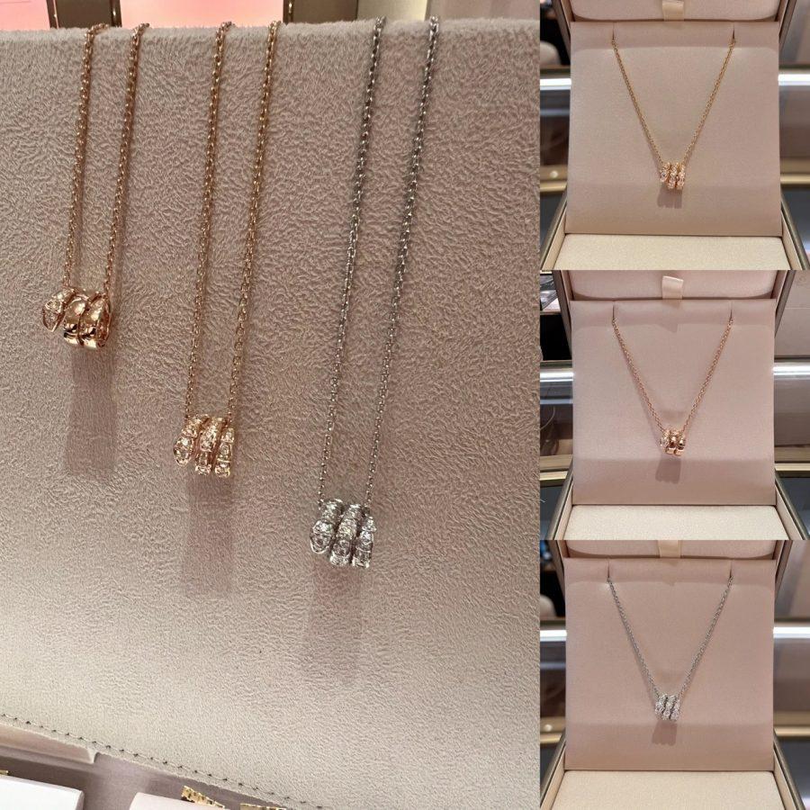 [Ornora Jewelry]SERPENTI  NECKLACE DOUBLE RING DIAMOND