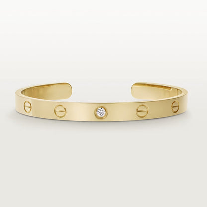 [Ornora Jewelry]LOVE BRACELET 6.1MM 1 DIAMOND OPEN CUFF