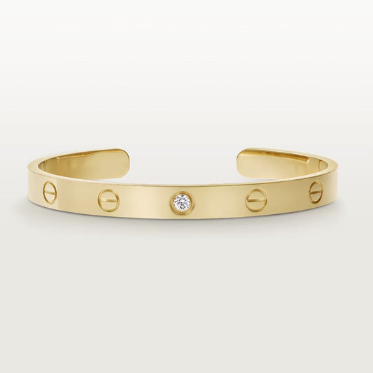 [Ornora Jewelry]LOVE BRACELET 6.1MM 1 DIAMOND OPEN CUFF