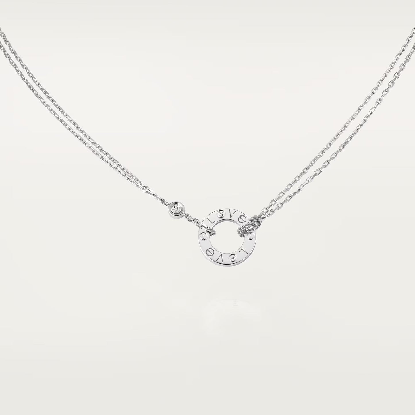 [Ornora Jewelry]LOVE NECKLACE 16MM 2 DIAMONDS
