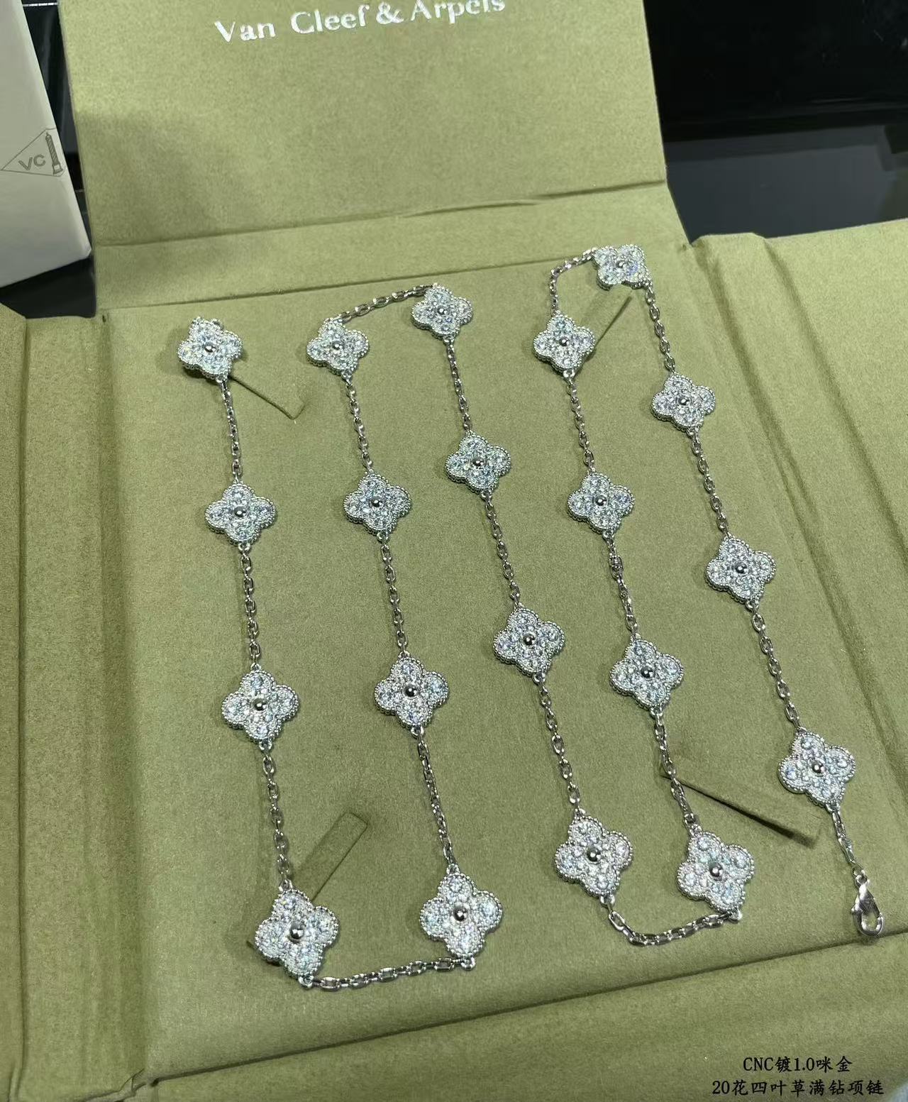 [Ornora Jewelry]CLOVER 20 MOTIFS FULL-DIAMOND NECKLACE