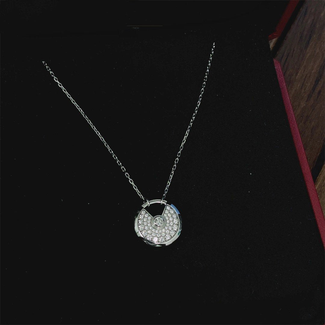 [Ornora Jewelry]AMULETTE SILVER FULL DIAMOND NECKLACE
