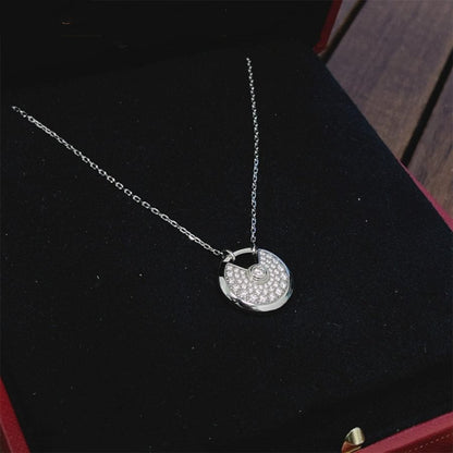 [Ornora Jewelry]AMULETTE SILVER FULL DIAMOND NECKLACE