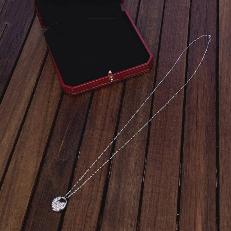 [Ornora Jewelry]AMULETTE SILVER FULL DIAMOND NECKLACE