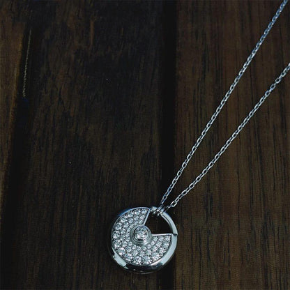[Ornora Jewelry]AMULETTE SILVER FULL DIAMOND NECKLACE