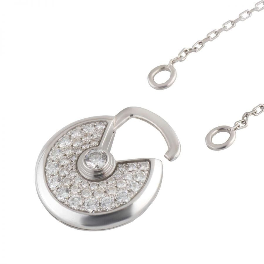 [Ornora Jewelry]AMULETTE SILVER FULL DIAMOND NECKLACE
