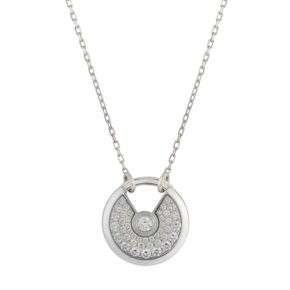 [Ornora Jewelry]AMULETTE SILVER FULL DIAMOND NECKLACE