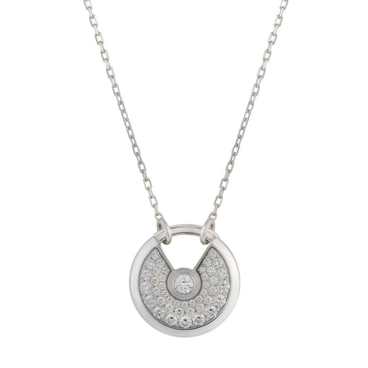 [Ornora Jewelry]AMULETTE SILVER FULL DIAMOND NECKLACE