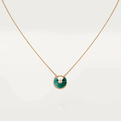 [Ornora Jewelry]AMULETTE ROSE GOLD MALACHITE NECKLACE