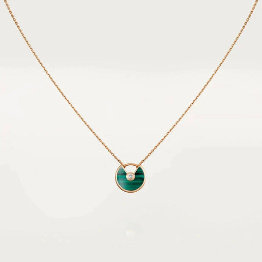 [Ornora Jewelry]AMULETTE ROSE GOLD MALACHITE NECKLACE