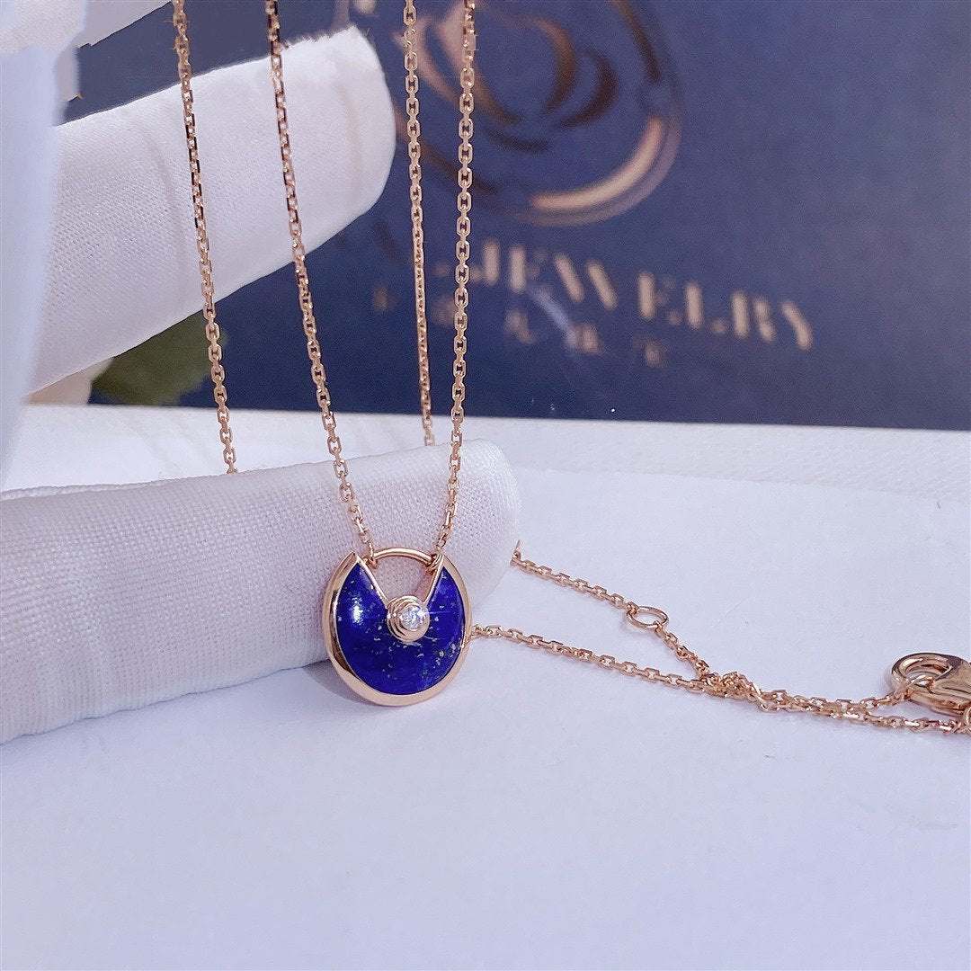 [Ornora Jewelry]AMULETTE ROSE GOLD AGATE NECKLACE