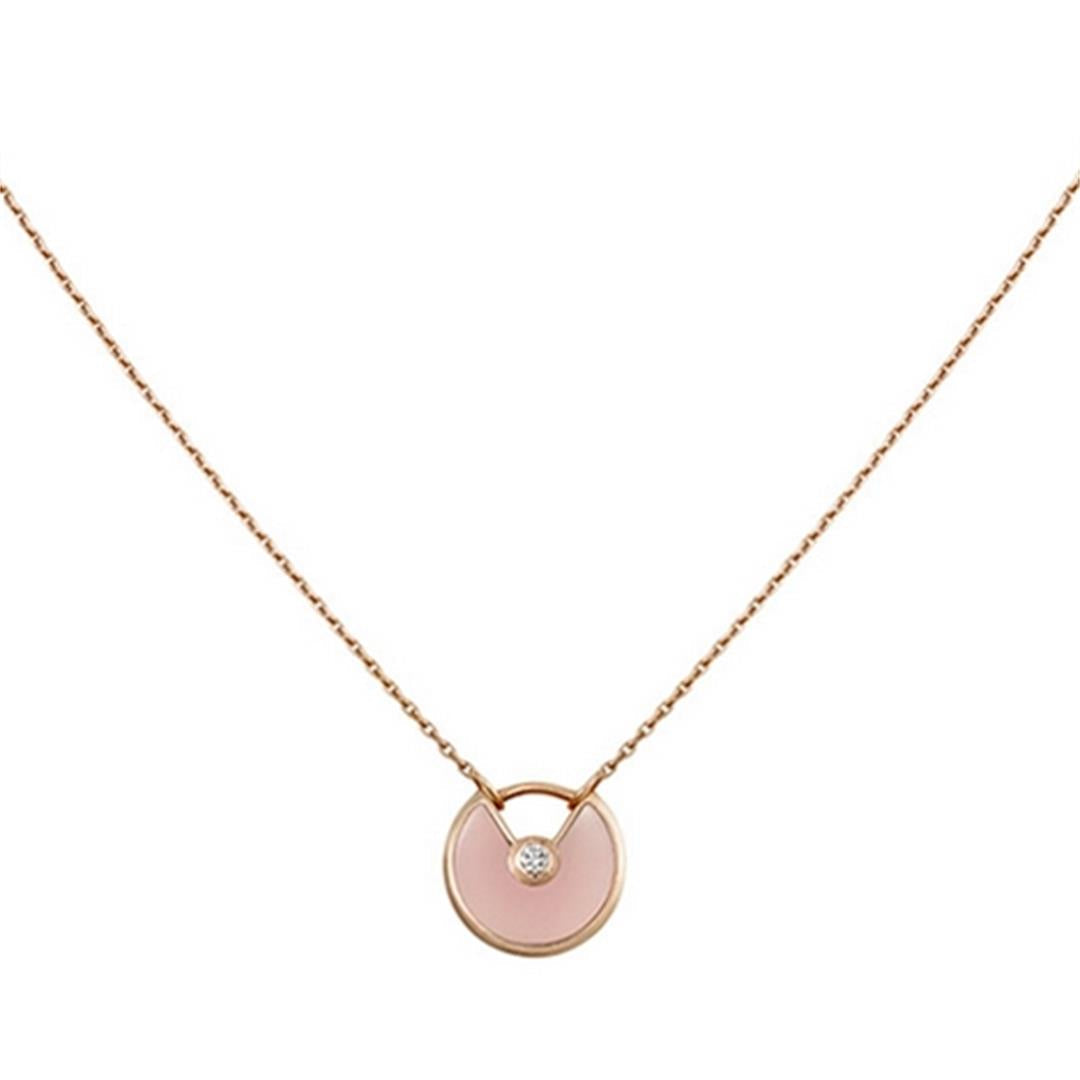 [Ornora Jewelry]AMULETTE ROSE GOLD PINK MOP NECKLACE
