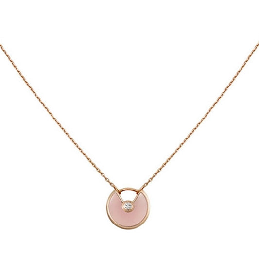 [Ornora Jewelry]AMULETTE ROSE GOLD PINK MOP NECKLACE