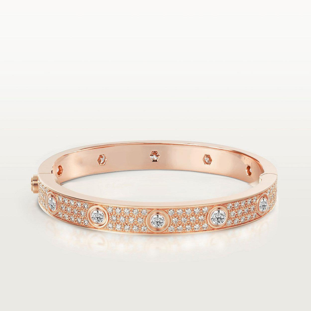 [Ornora Jewelry]LOVE BRACELET 6.1MM DIAMOND-PAVED 10 BIG DIAMONDS