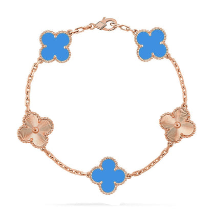 [Ornora Jewelry] CLOVER 5 MOTIF BLUE AGATE BRACELET COLLECTION