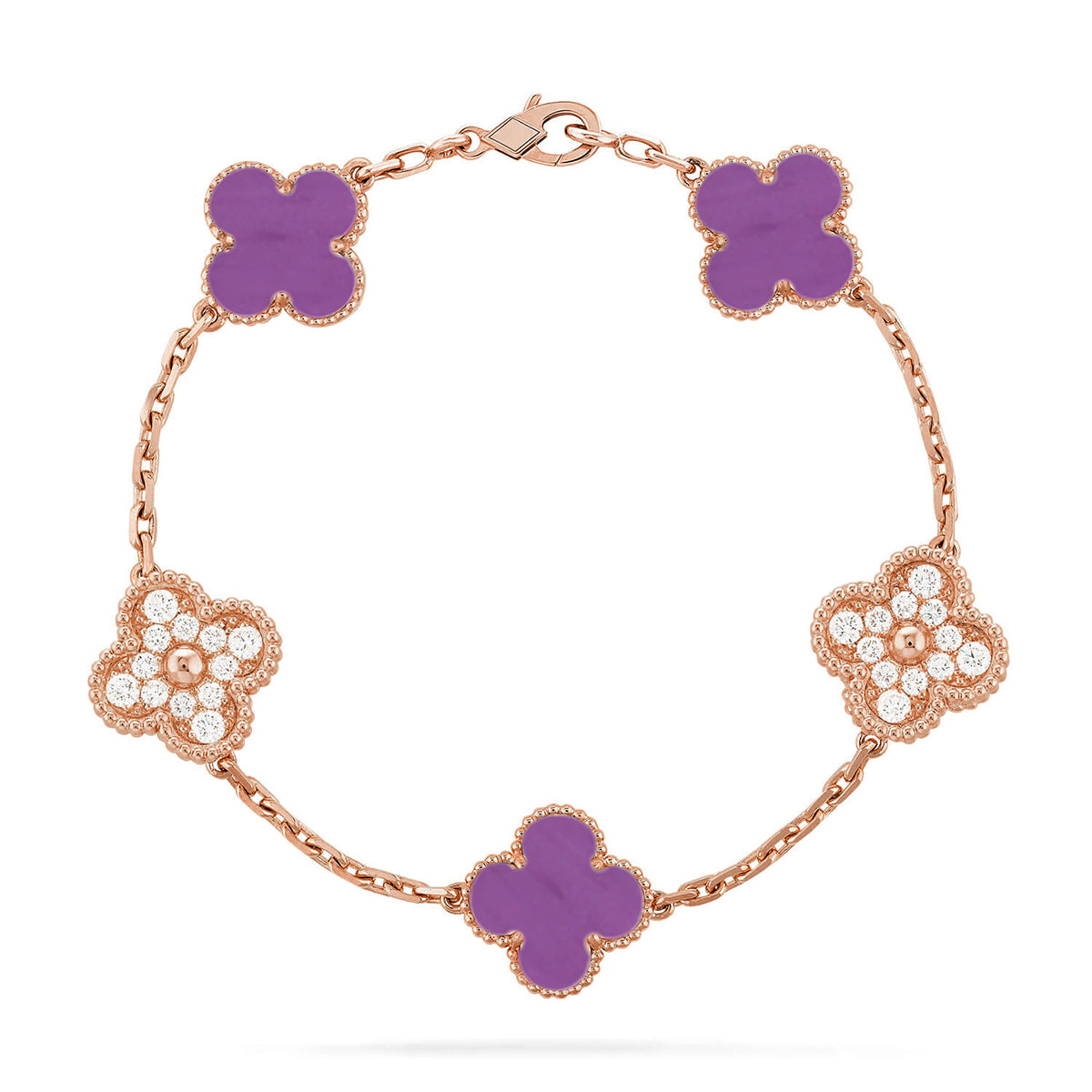 [Ornora Jewelry] CLOVER 5 MOTIF VIOLET BRACELET COLLECTION