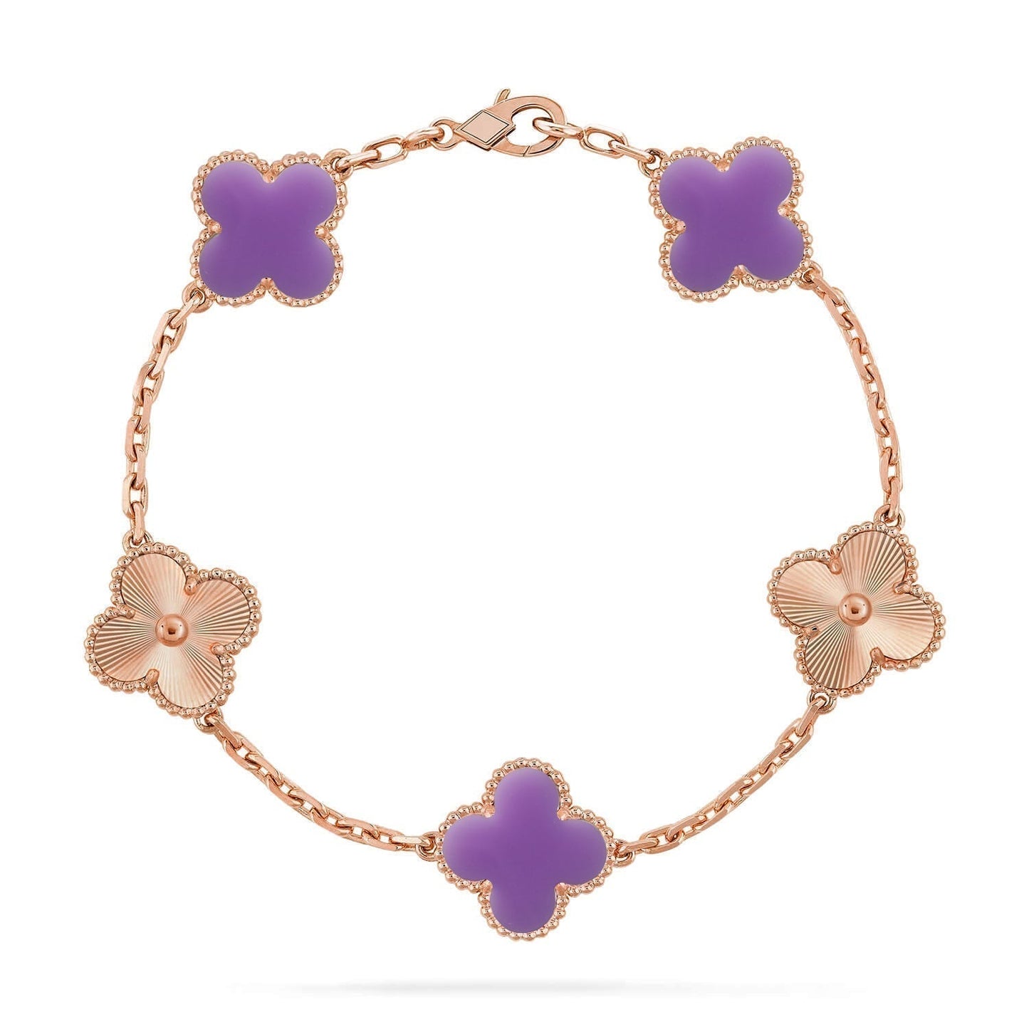 [Ornora Jewelry]CLOVER 5 MOTIF LIGHT PURPLE BRACELET COLLECTION