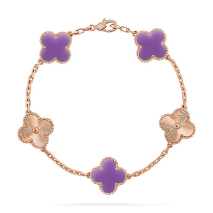 [Ornora Jewelry]CLOVER 5 MOTIF LIGHT PURPLE BRACELET COLLECTION