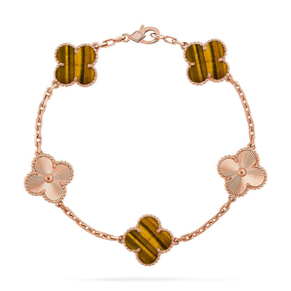 [Ornora Jewelry] CLOVER 5 MOTIFS TIGER EYE BRACELET COLLECTION