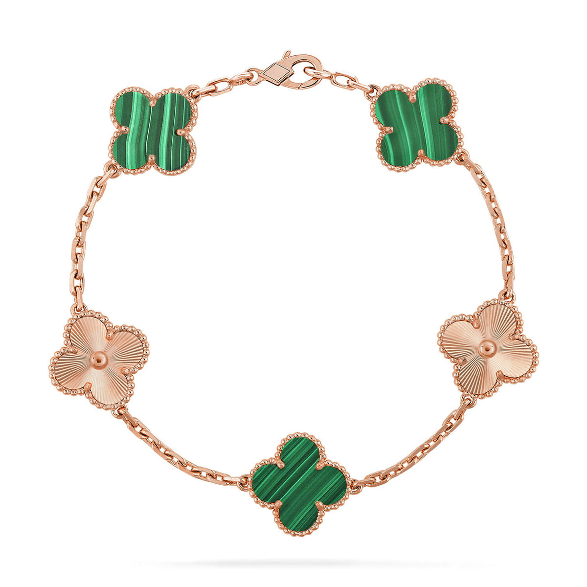 [Ornora Jewelry] CLOVER 5 MOTIF MALACHITE BRACELET COLLECTION