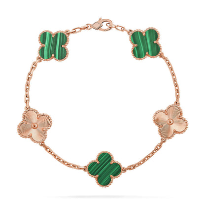 [Ornora Jewelry] CLOVER 5 MOTIF MALACHITE BRACELET COLLECTION