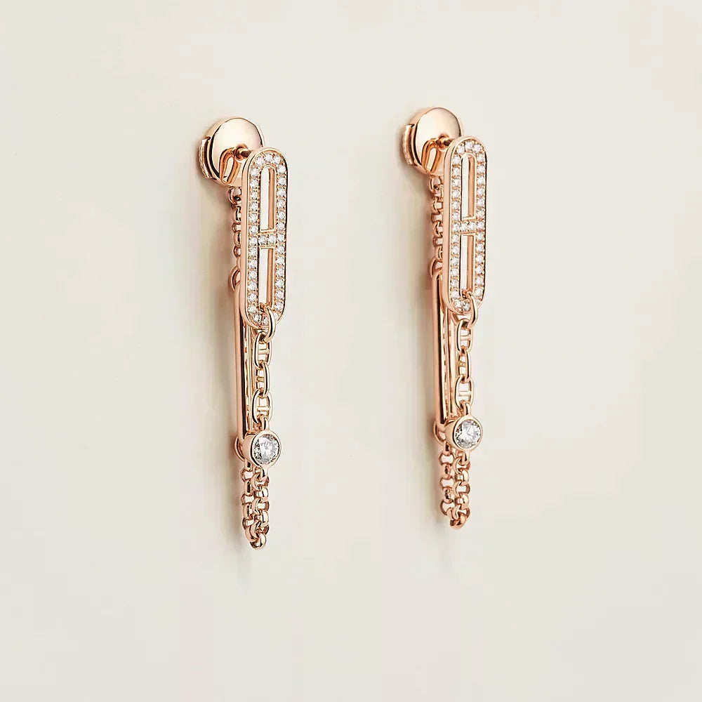 [Ornora Jewelry]CHAINE CHAOS DIAMOND DROP EARRINGS