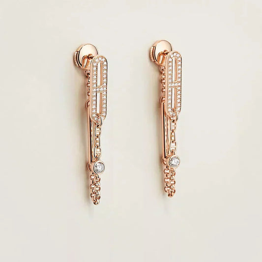 [Ornora Jewelry]CHAINE CHAOS DIAMOND DROP EARRINGS