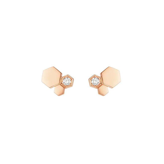 [Ornora Jewelry]BEE LOVE PINK GOLD DIAMOND EARRINGS