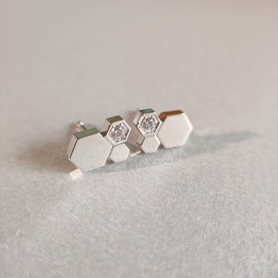 [Ornora Jewelry]BEE LOVE SILVER DIAMOND EARRINGS
