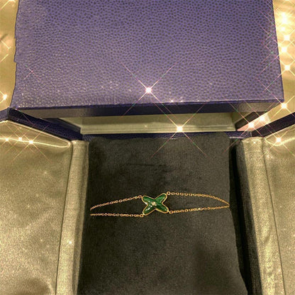 [Ornora Jewelry]JEUX BRACELET MALACHITE PINK GOLD 1 DIAMOND