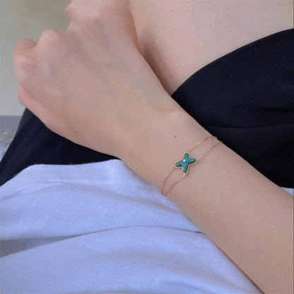 [Ornora Jewelry]JEUX BRACELET MALACHITE PINK GOLD 1 DIAMOND