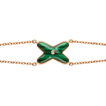 [Ornora Jewelry]JEUX BRACELET MALACHITE PINK GOLD 1 DIAMOND