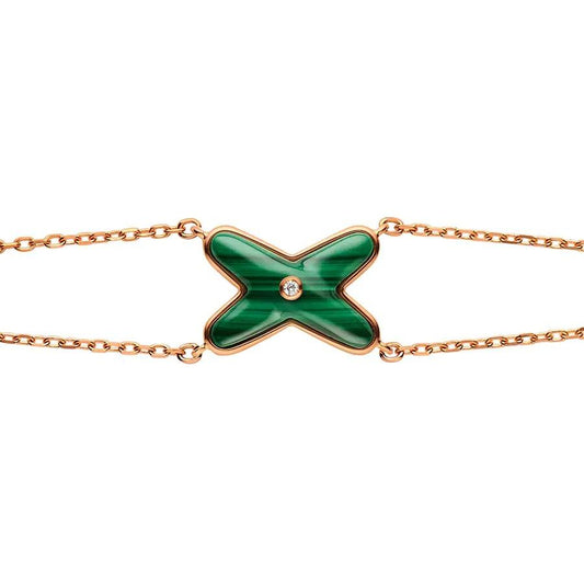 [Ornora Jewelry]JEUX BRACELET MALACHITE PINK GOLD 1 DIAMOND