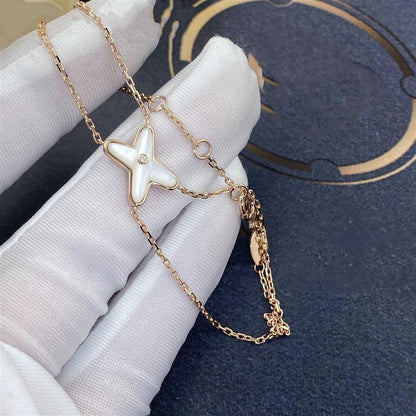 [Ornora Jewelry]JEUX BRACELET WHITE MOP PINK GOLD 1 DIAMOND
