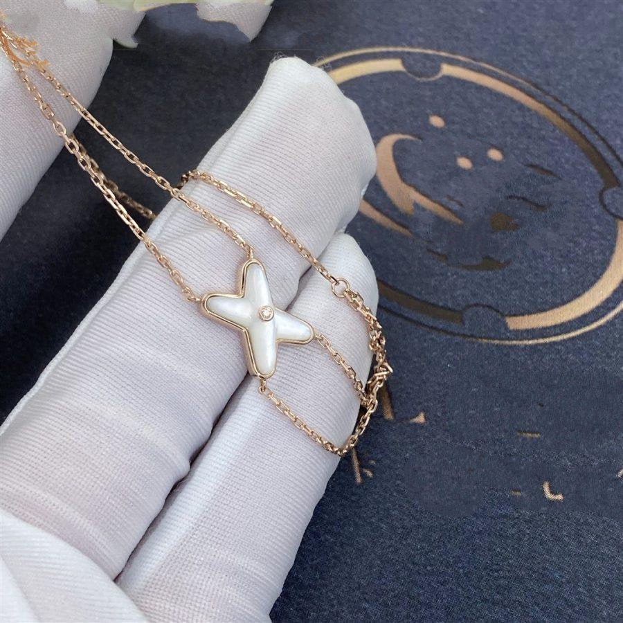 [Ornora Jewelry]JEUX BRACELET WHITE MOP PINK GOLD 1 DIAMOND
