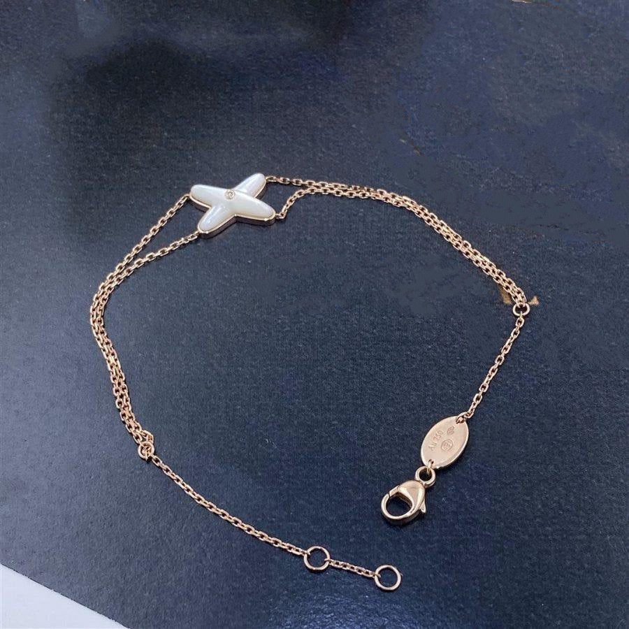 [Ornora Jewelry]JEUX BRACELET WHITE MOP PINK GOLD 1 DIAMOND