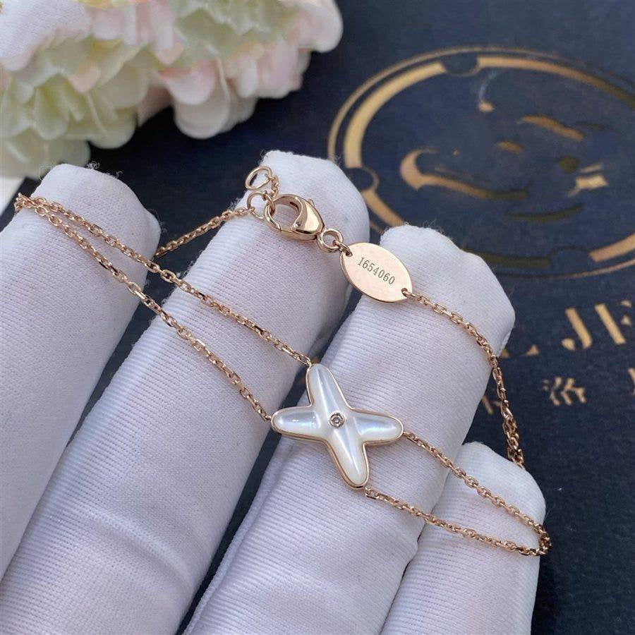 [Ornora Jewelry]JEUX BRACELET WHITE MOP PINK GOLD 1 DIAMOND