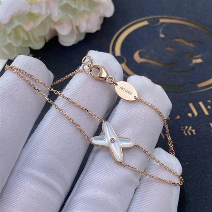 [Ornora Jewelry]JEUX BRACELET WHITE MOP PINK GOLD 1 DIAMOND