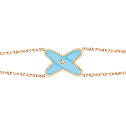 [Ornora Jewelry]JEUX BRACELET TURQUOISE PINK GOLD 1 DIAMOND