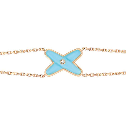 [Ornora Jewelry]JEUX BRACELET TURQUOISE PINK GOLD 1 DIAMOND