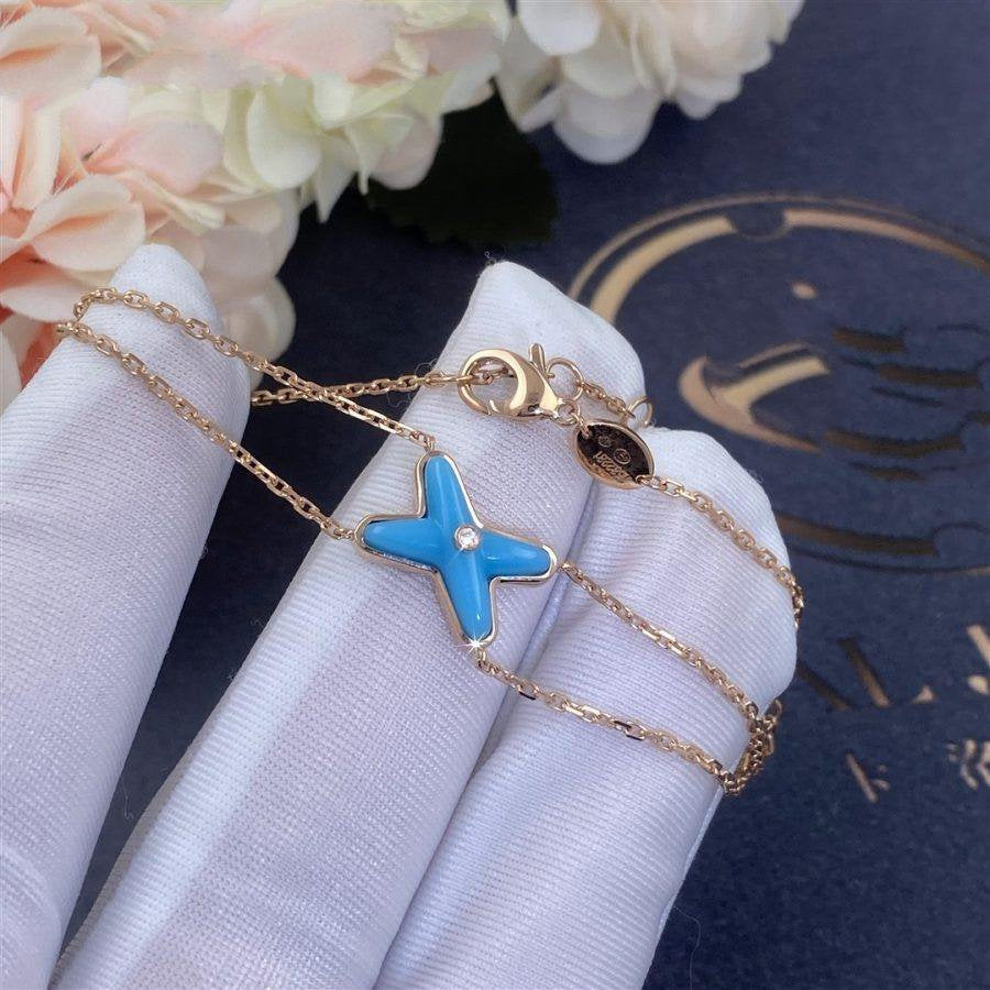 [Ornora Jewelry]JEUX BRACELET TURQUOISE PINK GOLD 1 DIAMOND