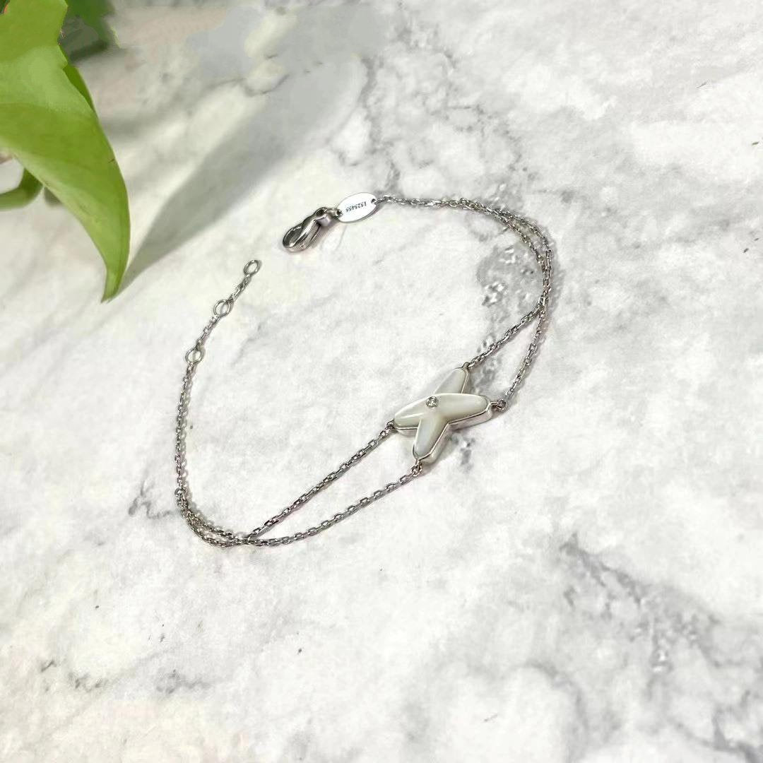 [Ornora Jewelry]JEUX BRACELET WHITE MOP SILVER 1 DIAMOND