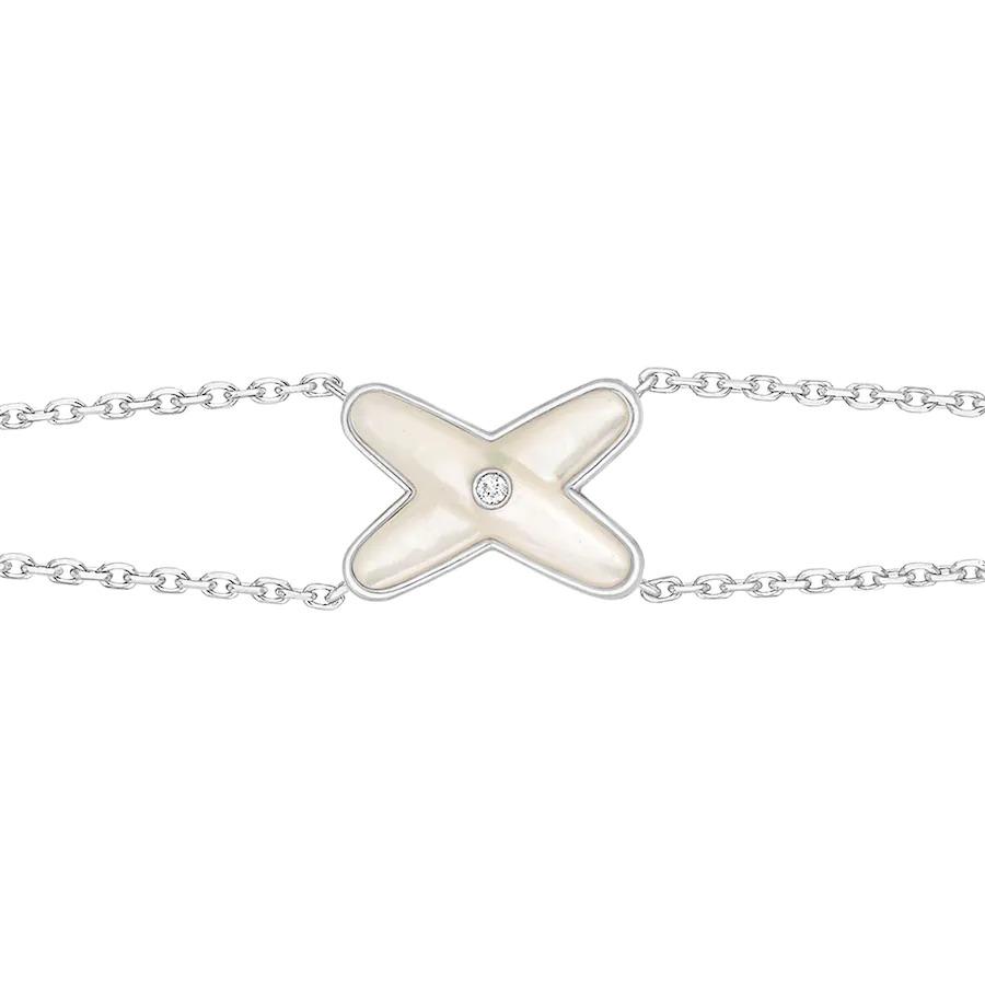 [Ornora Jewelry]JEUX BRACELET WHITE MOP SILVER 1 DIAMOND