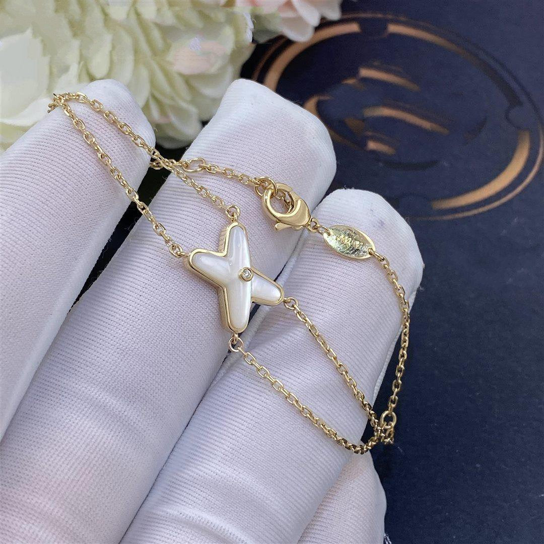 [Ornora Jewelry]JEUX BRACELET WHITE MOP GOLD 1 DIAMOND